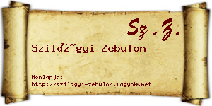 Szilágyi Zebulon névjegykártya